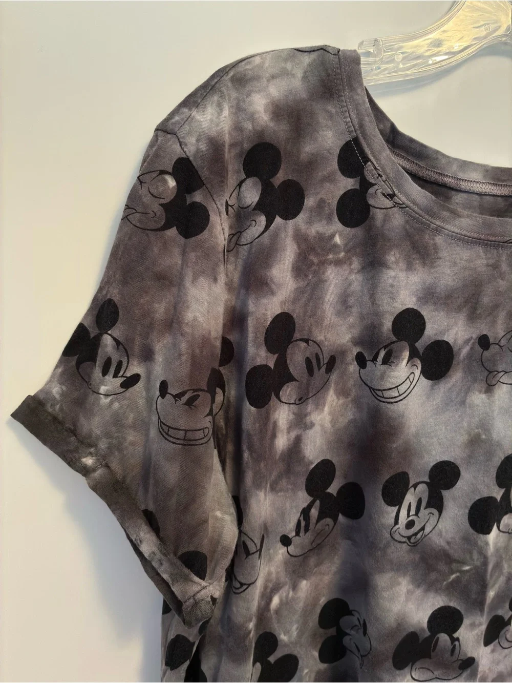 Torrid Disney Mickey Tie Dye Short Sleeve T-Shirt Gray Plus Size 0